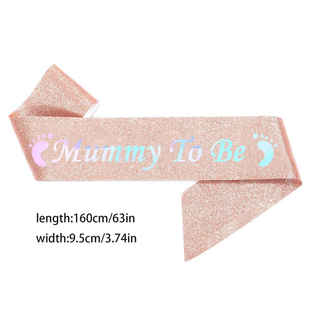 Rose Gold Mummy To Be Sash Crystal Crown Set Baby Shower Decorations Glitter Gender Reveal Party Decorations
