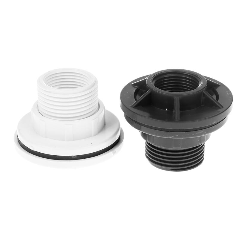 1/2 Inch PVC Bulkhead Union Fitting with Male & Female Threads, Waterproof Tank Connector for Aquarium, Water Storage Tank