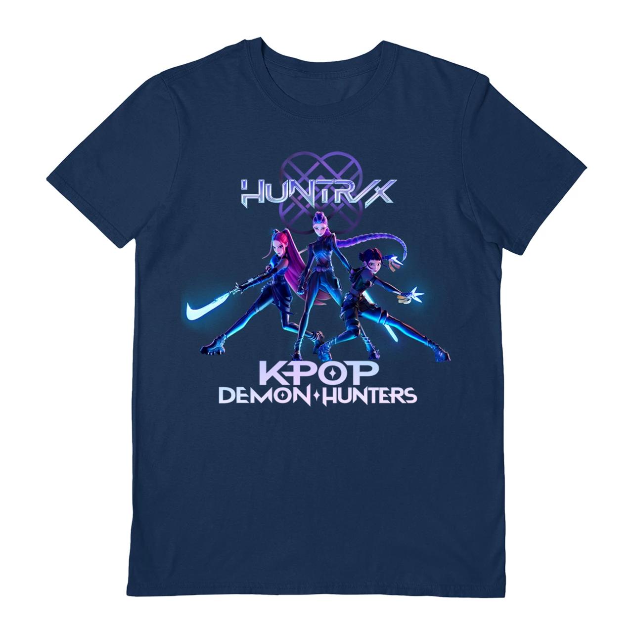

Huntrix K-Pop Охотники на демонов Темно-синяя футболка футболка футболки 4XL