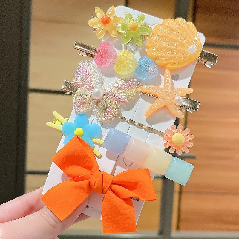 Heart Shape Cute Baby Hairgrips Korean Metal Butterfly Child Hair Accessories Flower Kids Hair Clips for Thick Hair