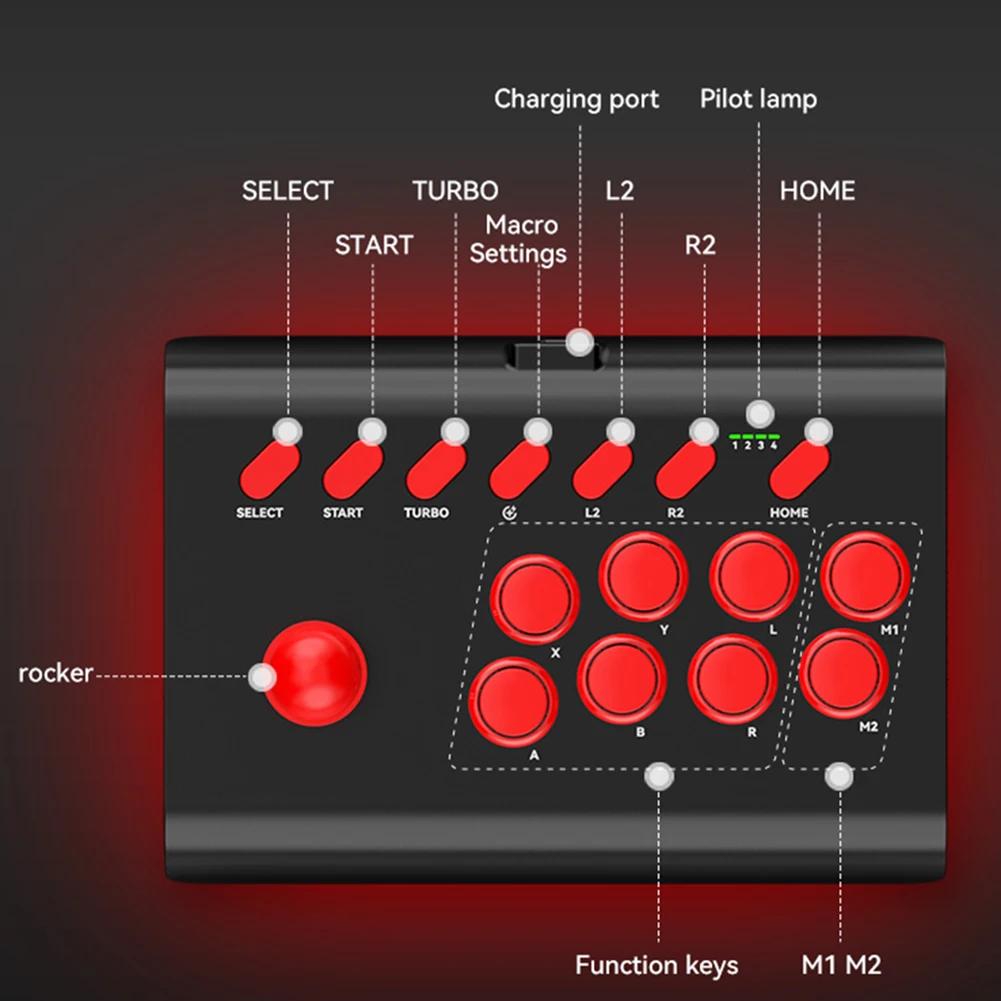 6 In 1 Retro Arcade Console Game Joystick Rocker Wireless Bluetooth Wired Fighting Controller for Nintendo Switch PS4 PS3 PC