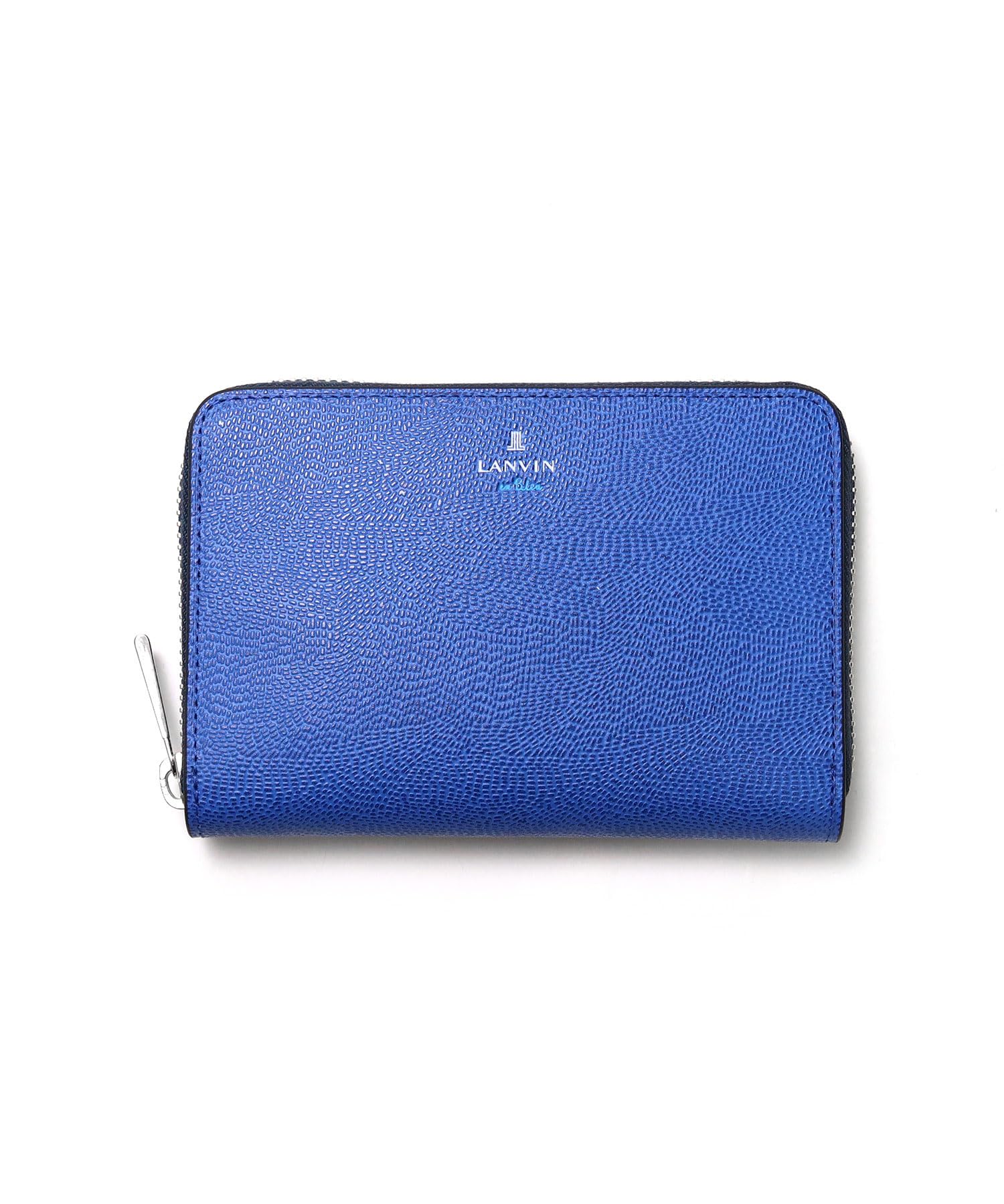 Мужской полудлинный кошелек LANVIN en Bleu из кожи Nebula, синий, нет. 533604