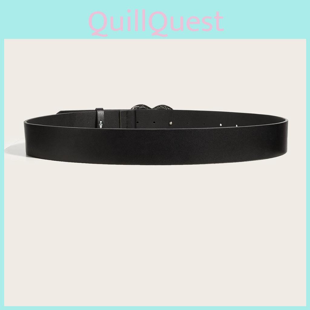 Retro Color Solid Summer Punk Leather Belt With Heart Snap Closure Look Trendy