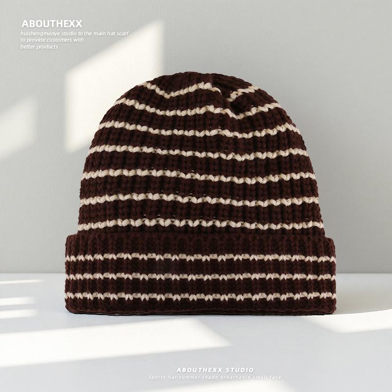 

Шерстяные шапки для женщин Теплые и удобные Ветрозащитные вязаные шапки Уличные Универсальные Повседневные Пуловеры Шапки от холода для мужчин Модные M（56-58cm）