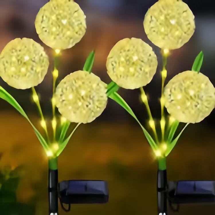Solar LED Dandelion Stake Light - Outdoor Waterproof Lawn Lamp