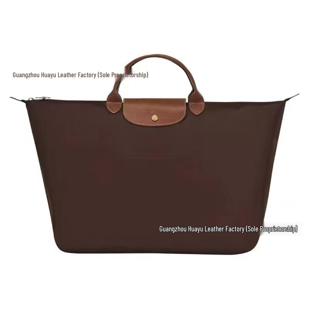 High-Quality Dragon-Inlaid Cowhide Travel Bag: Large, Lightweight, Waterproof Nylon Shoulder Handbag