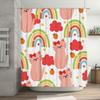Rainbow Cats Shower Curtain Pink Cats Printed Bath Rug Waterproof Fabric Bathroom Decor Home Decoration Supplies 38 character li