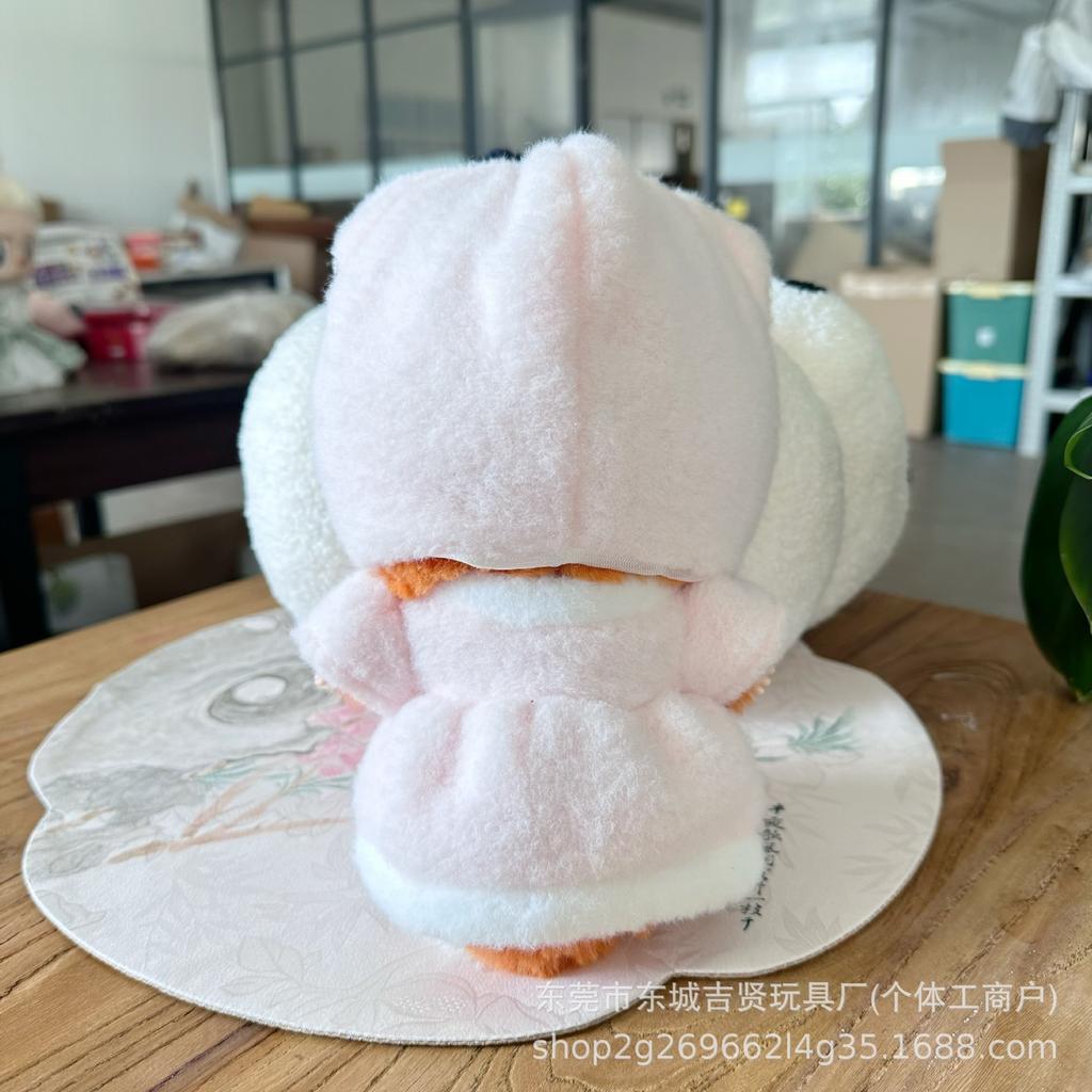 20cm Silicone Face Doll with Cat Ear Jacket - Winter New Year DIY Outfit