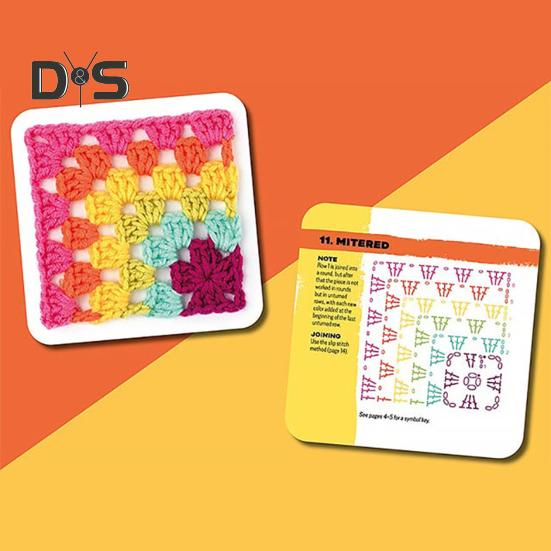 The Granny Square Card Deck 50 Mix Crochet Patterns Card Deck Crochet Blocks Clothes Accessories for Adults Beginner