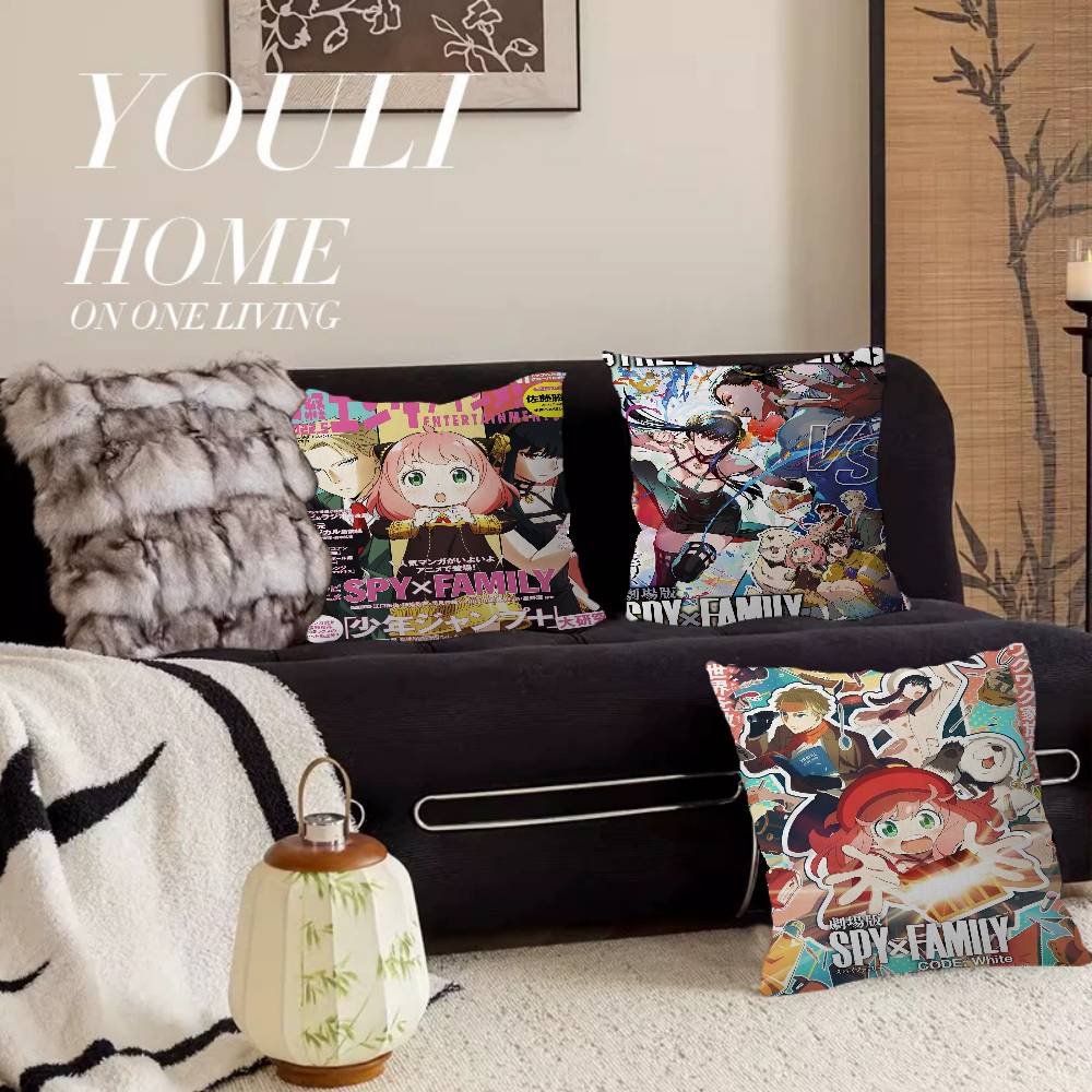 Anime S-Spy X Family Cushion Cover Pillowcase Upholstery Sofa Throw Pillow Home Decor Pillowcas