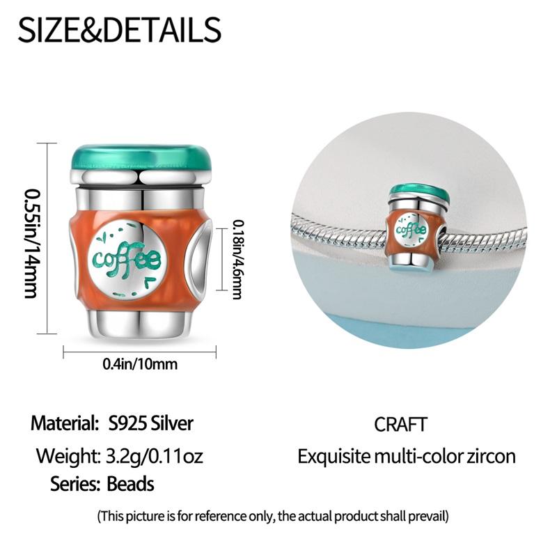 Exquisite Copper Color Coffee Cup,Champagne & Cake Dangle Charm Fits Brand Bracelet Kids Jewelry Necklace Pendant