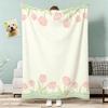 Trendy Flowers And Animals Throw Lightweight 240G Flannel Blanket Soft Skin-Friendly For Summer Cooling