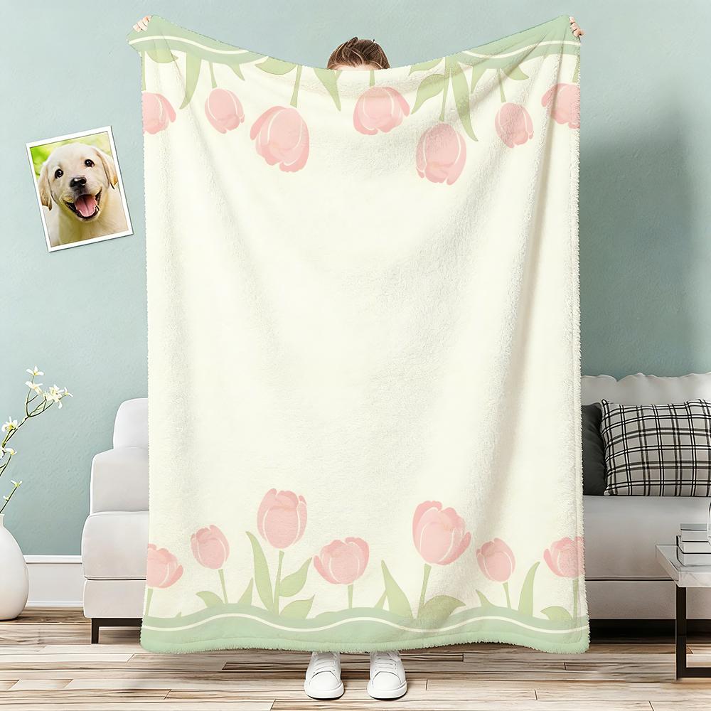 Trendy Flowers And Animals Throw Lightweight 240G Flannel Blanket Soft Skin-Friendly For Summer Cooling