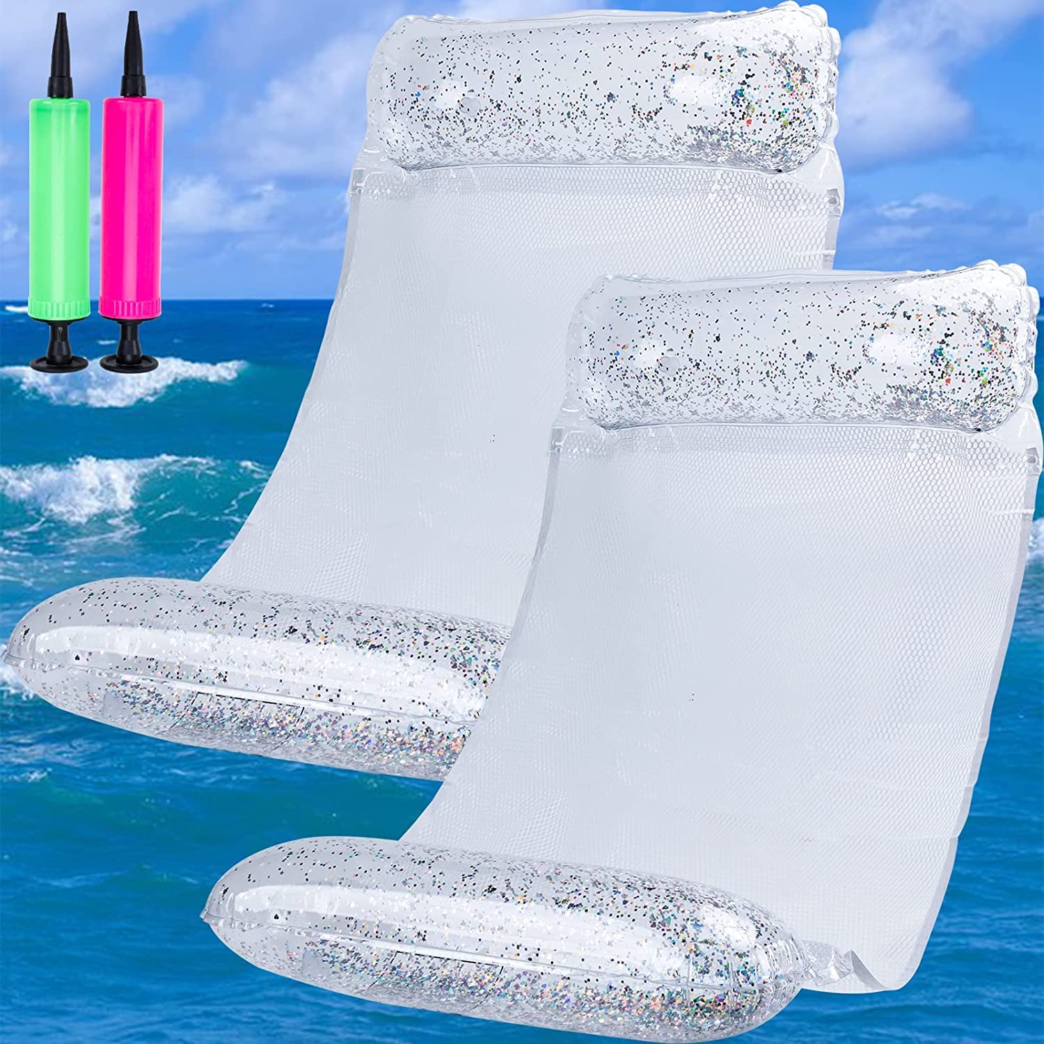 

водный плавательный круг на 2 плавательный круг с сеткой прочный вода вечеринка в бассейне Поплавок, гамак, кровать, взрослые, 13070см, штук, прозрачный, стильный, спинка,