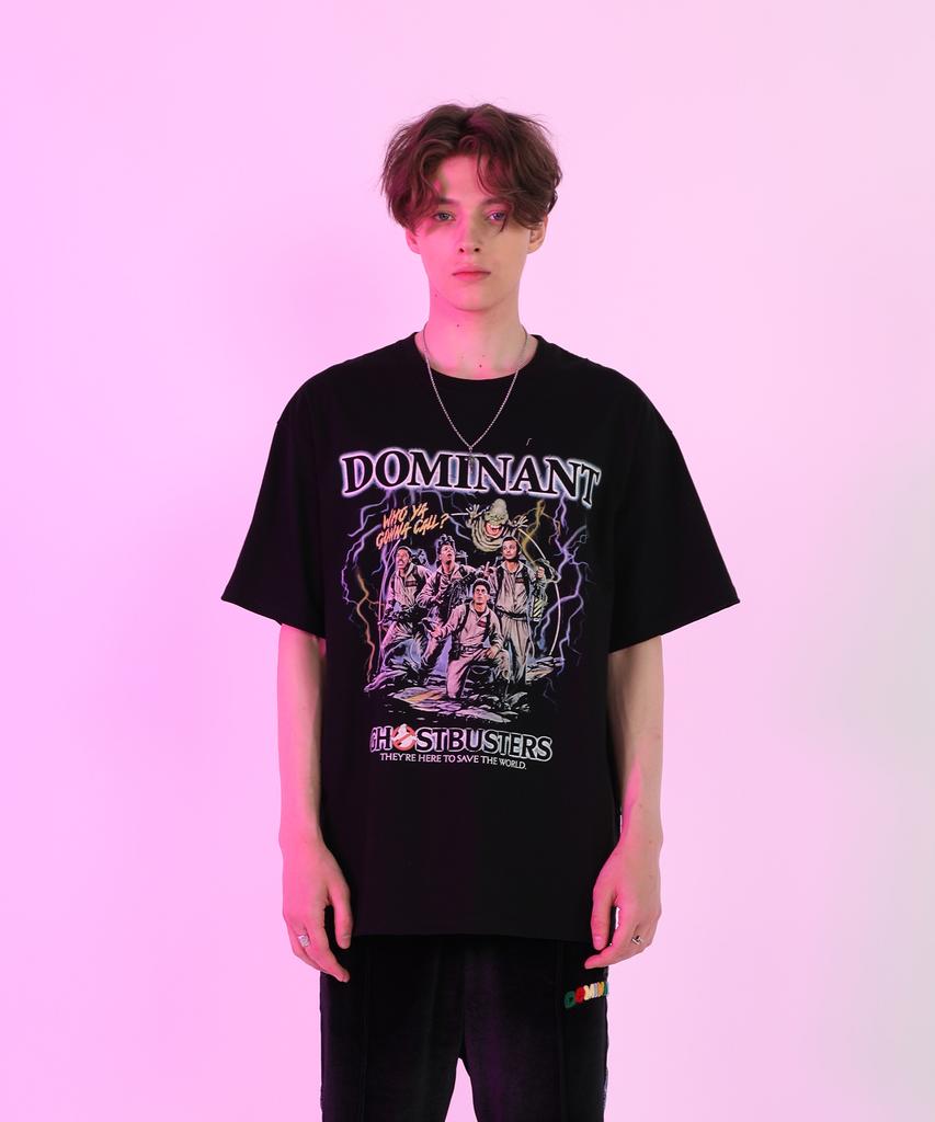 DOMINANT Unisex Ghost Print Embroidered Oversized Short Sleeve Tee