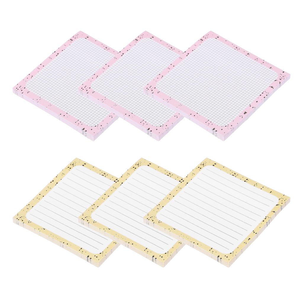 6/12Packs Cute Sticky Notes 75x75mm 50Sheets/Pack Sticky Notes Self-Stick Notes Pads with Lines Office Message Stickers 4Colors