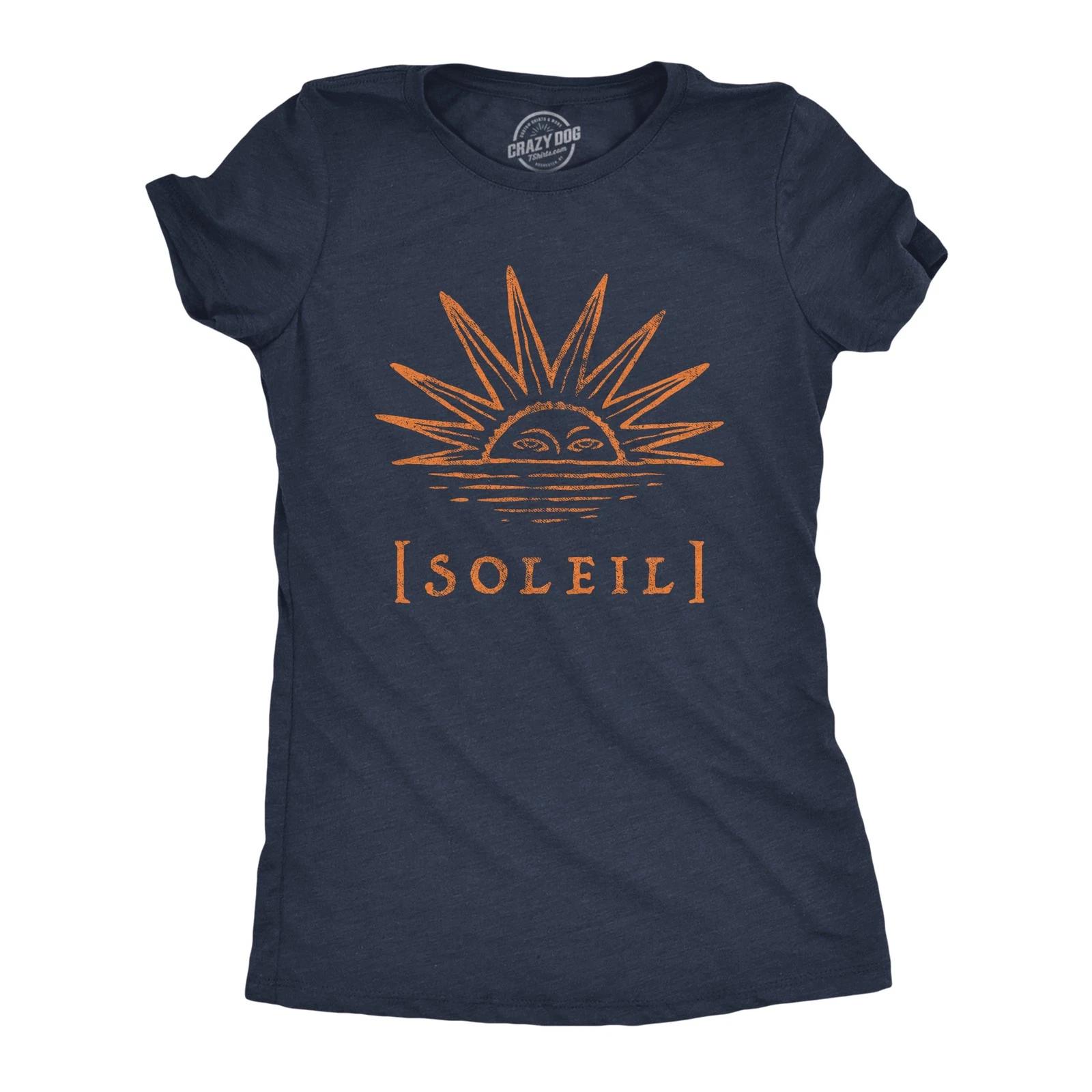 Womens Soleil T Shirt Cute Mother Sun Planet Earth Graphic Novelty Tee L