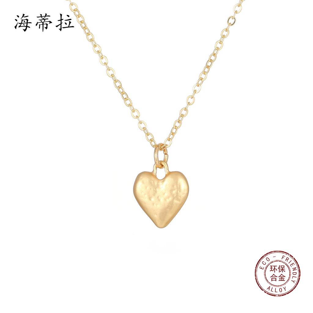 Luxury explosive gold love small pendant, sub-gold fashion simple heart-shaped women's cute ins wind necklace