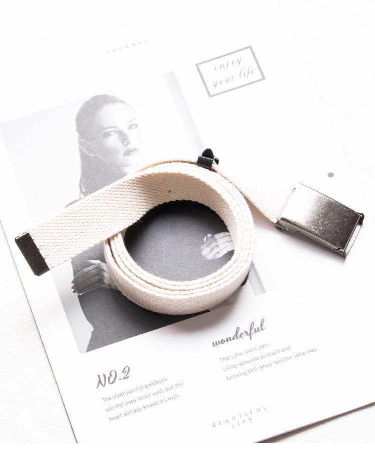 2.5cm Smooth Buckle Canvas Belt, Unisex Casual Workwear Pants, INS Style Fabric Narrow Leather Belt for Women, Men, and Students.