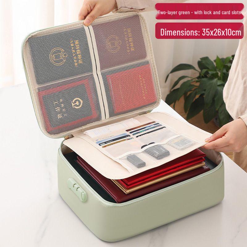Portable PU Document Storage Organizer with Lock