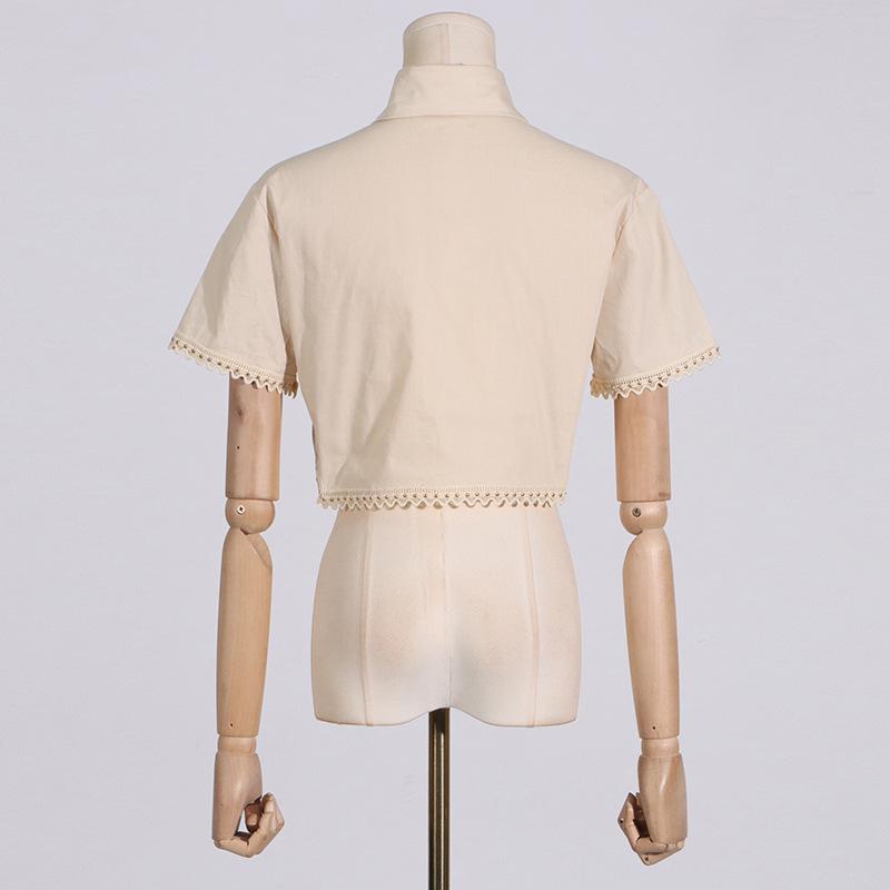 2025 Chic Two-Piece Set: Embroidered Stand-Up Collar Blouse & Long Skirt