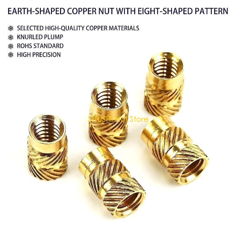 Wide Compatibility Brass Female Threaded Inserts Essential Brass Knurled D57B