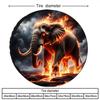Volcano Fire Elephant Tire Cover Polyester Spare Wheel Protector Universal Fit SUV Truck