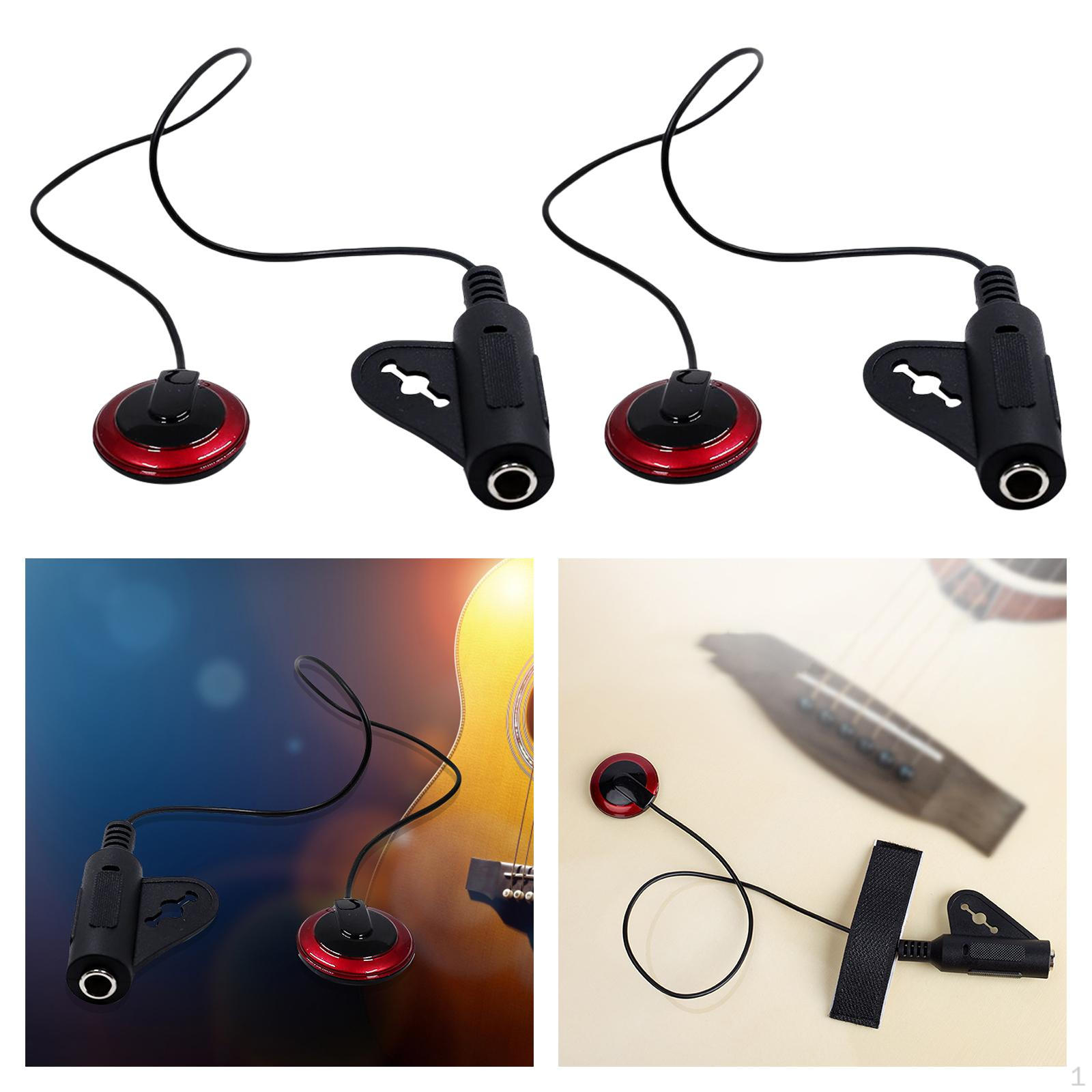 

Piezo Microphone Pickup with Cable for Guitar Violin Banjo Ukulele Accessory - 2pcs