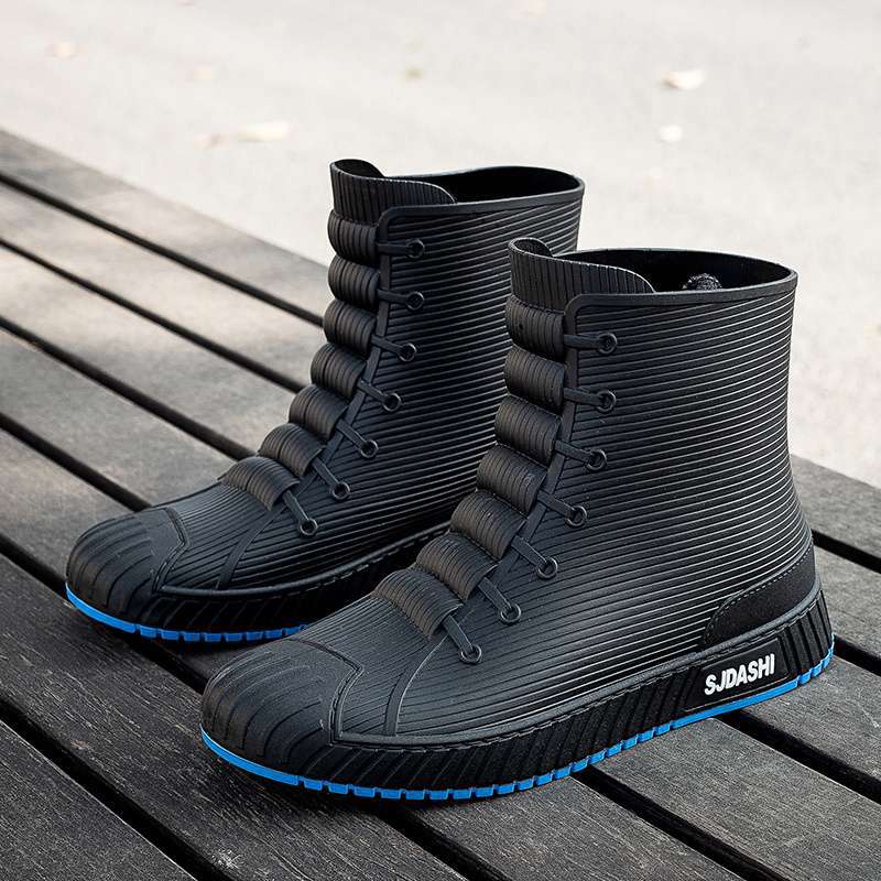 Rain Shoes Short Tube Waterproof Water Shoes Non-slip and Warm Men's Rain Boots Women's Kitchen Velvet Wear-resistant New Rubber Shoes Water Boots