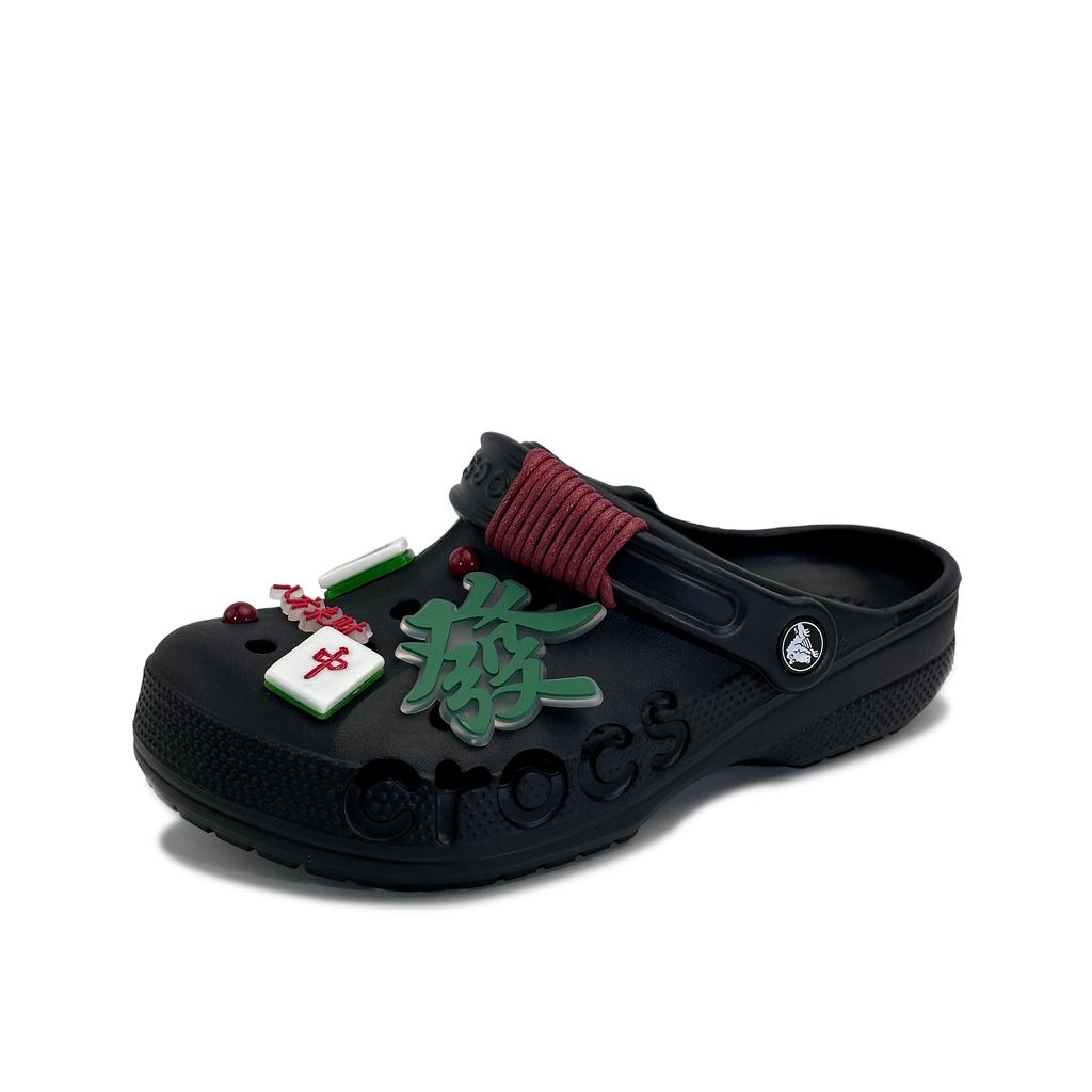 Crocs Baya EVA New Chinese Personality Niche Fashion Eye-catching Outdoor College Casual Hole Shoes Unisex Same Black