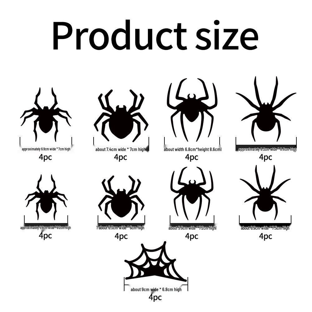 3D LED Spider & Bat Halloween Window Decoration Lights (Purple & Green)