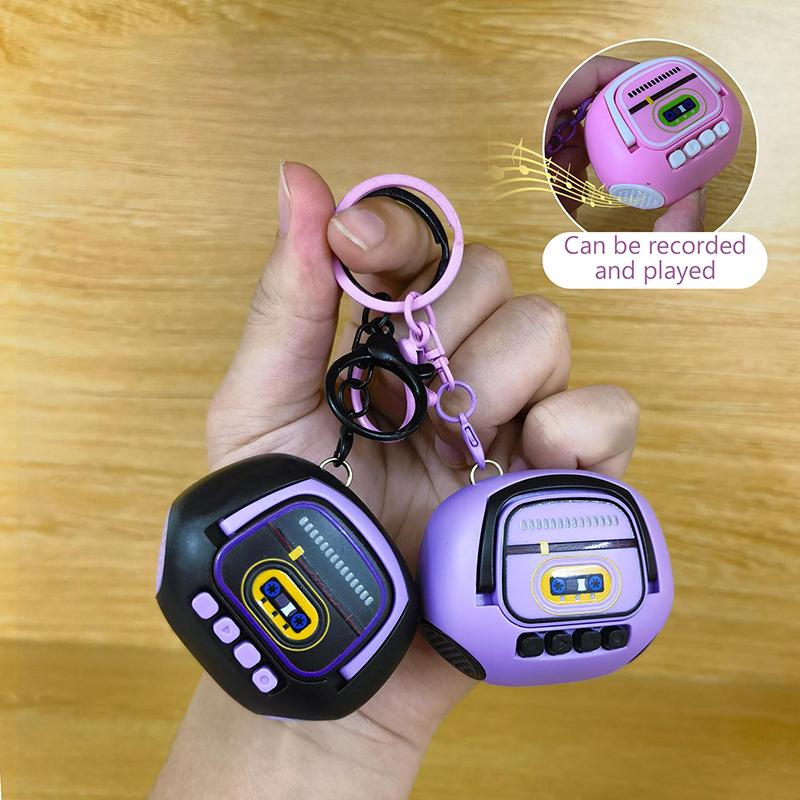 Nostalgic Mini Retro Radio Toys Creative Fun Recordable Keychain Pendant Simulation Radio Children'S Sound Toys Gifts