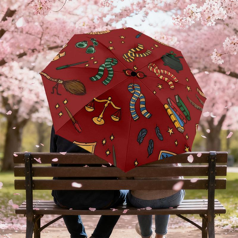 1PC Harry Potter Hogwarts Houses Umbrella-8-Rib Reinforced, Automatic Open, Lightweight & Durable, Cute Fashion Accessory for Outdoor, D2691