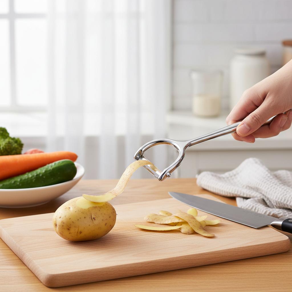 Vegetable Peeler with Plastic Handle and Stainless Steel Blade for Potato Apple Carrot