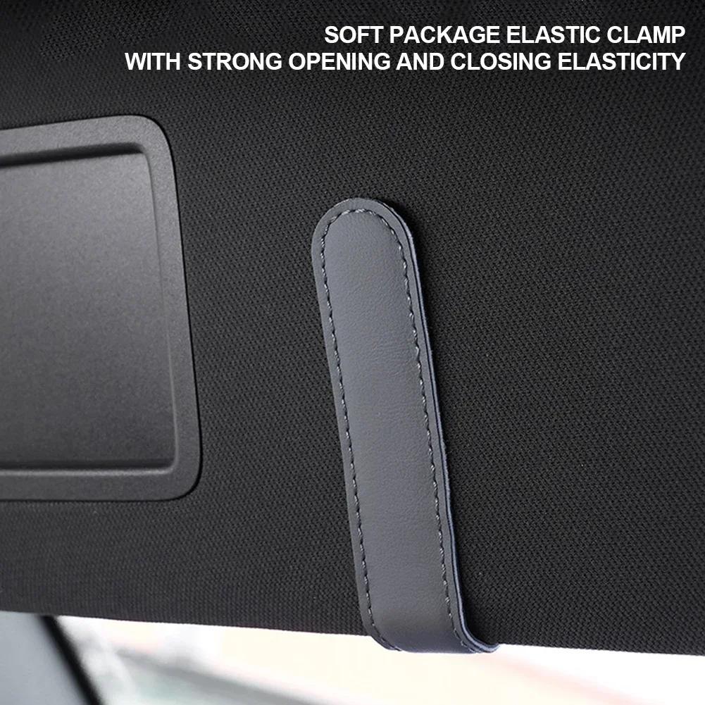 Universal Car Eyeglass Storage Clip Card Ticket Holder Super Fiber Leather Sun Visor Sunglasses Holder Auto Interior Accessories