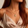 Luxury Turquoise Heart-shaped Lock Pendant Necklace Stainless Steel Beads Chain Blue Natural Stone Fashion Jewelry for Women