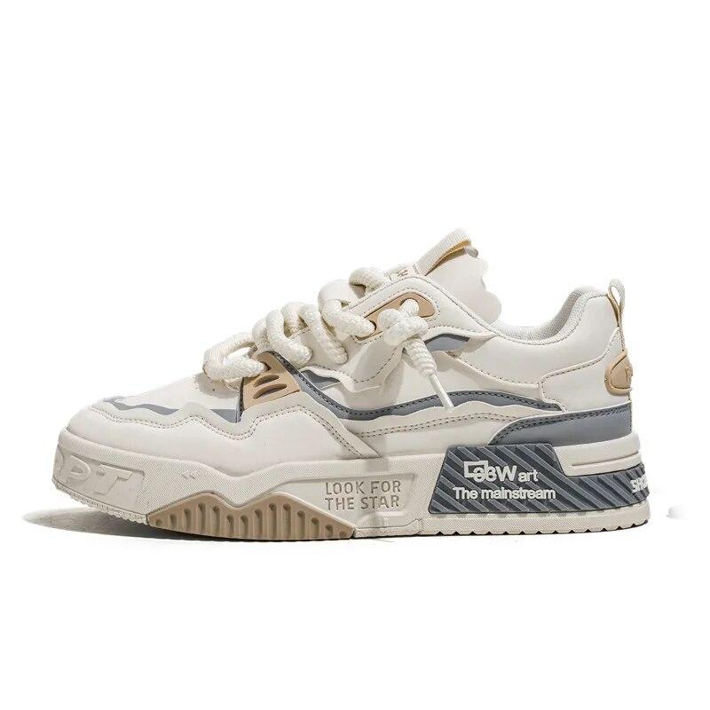 Men's Trendy Skate Shoes, Comfy Non Slip Casual Lace Up Sneakers For Men's Outdoor Activities