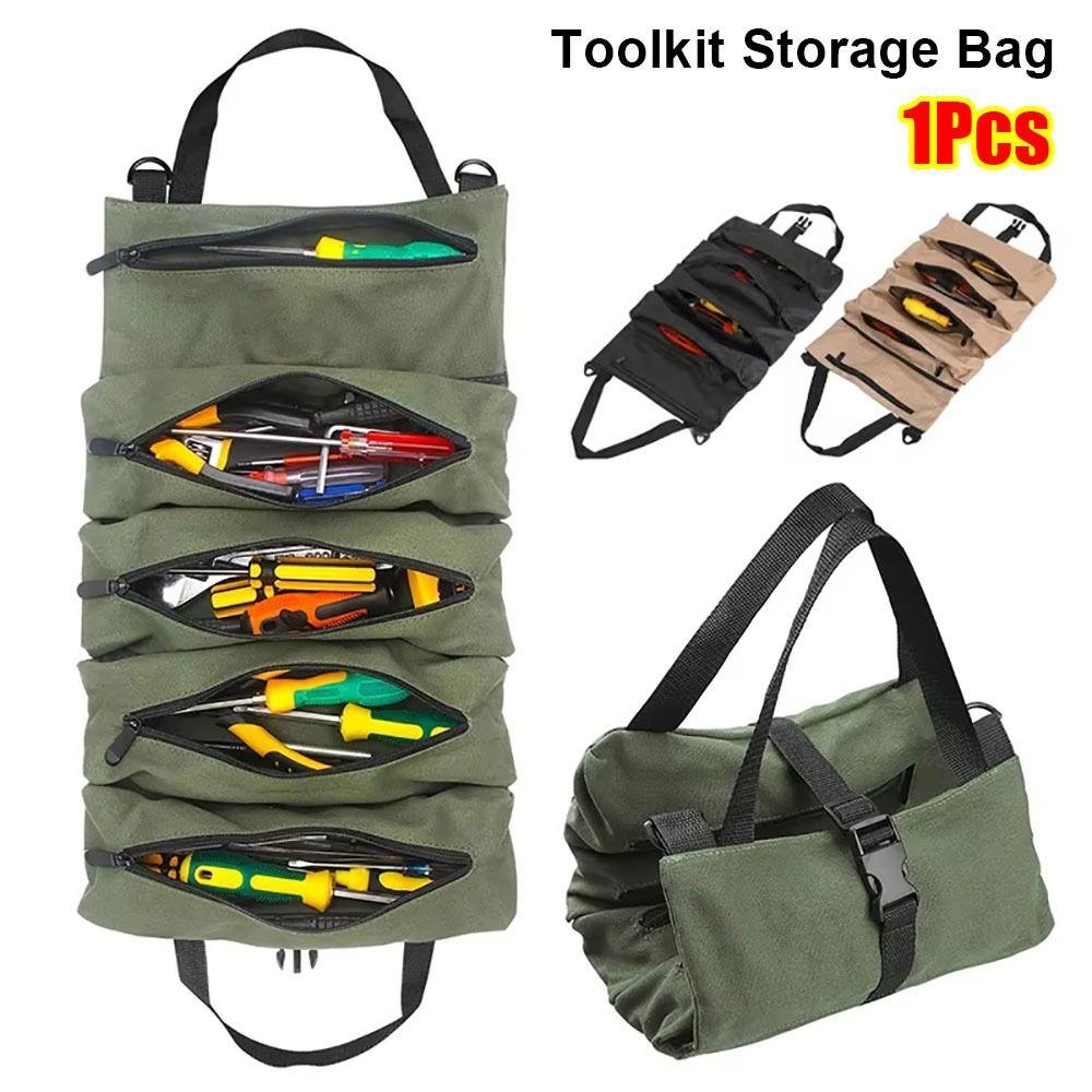 1Pcs Oxford Cloth Hardware Tool Roll Wrench Tool Organizer Bucket Car Automotive Motorcycle