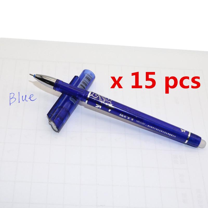 

15 шт./лот канцелярские принадлежности унисекс ручка стираемая ручка унисекс 0,5 мм новая необычная шариковая ручка для письма 15pcs/set синий