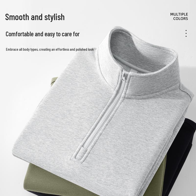 Jeanswest Life Herren Pullover mit halbem Reißverschluss und Grafikdruck