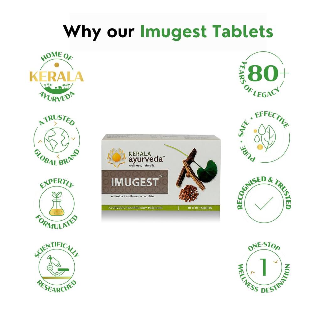 Kerala Ayurveda Imugest Tabletten 100 Stück Immunsystemstärker Kräuter Ayurvedische Nahrungsergänzung