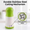 Manual Herb Mill Chopper Cutter with Stainless Steel Blades for Cilantro Chili Coarse Spices - Compact 17cm Kitchen Tool for Home Cooking