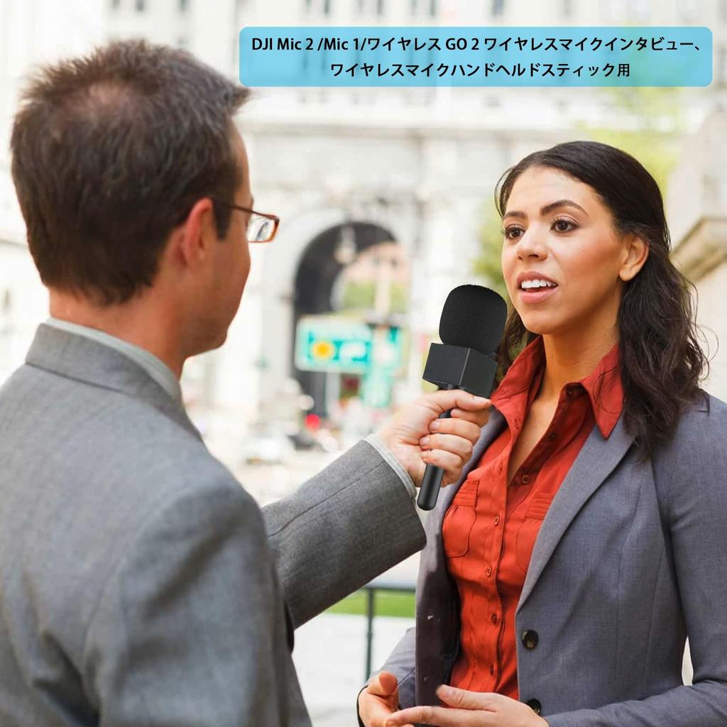 Kimyoaee Wireless Microphone Transmitter Handheld Microphone Holder Stand for DJI Mic Mic and Rode Wireless GO with Detachable Logo with Hollyland