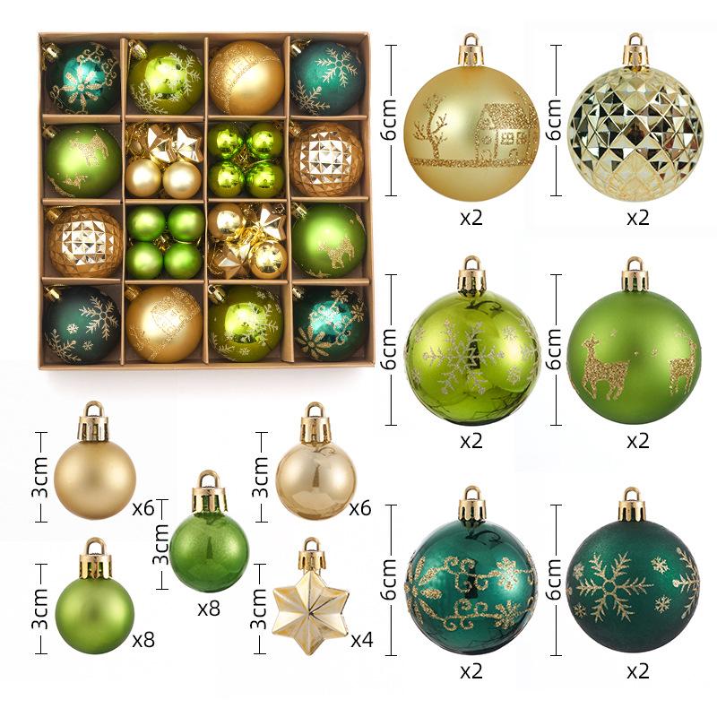 Christmas Decorations 44 Sets Electroplating Painted Balls New Christmas Balls Christmas Tree Pendants Christmas Balls