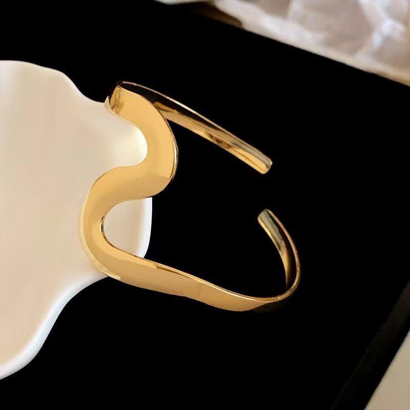 

Богемный Металлический Открытый Браслет-Манжета Волна Для Женщин Пляжная Вечеринка Ювелирное Изделие Подарок one size золотой