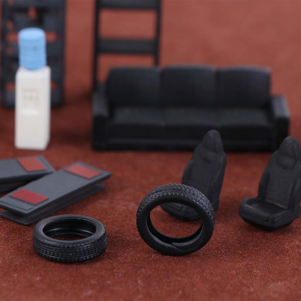 1/64 Scale Simulation Car Repair Tools Model Assembly Garage Scene Display Miniature Landscape