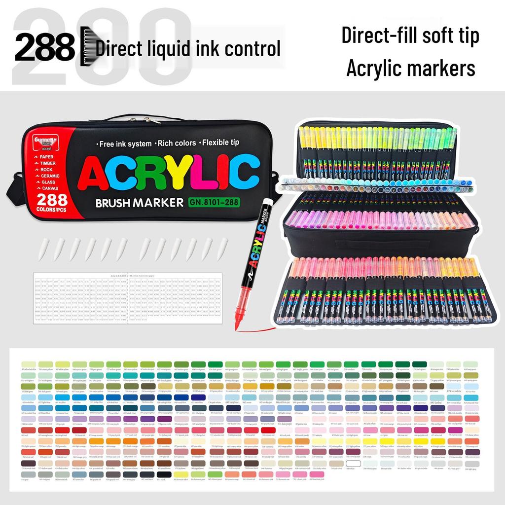 Guangna 8101 Liquid Acrylic Marker Pen, 120/240 Colors, Soft Tip for Student Art & DIY Graffiti