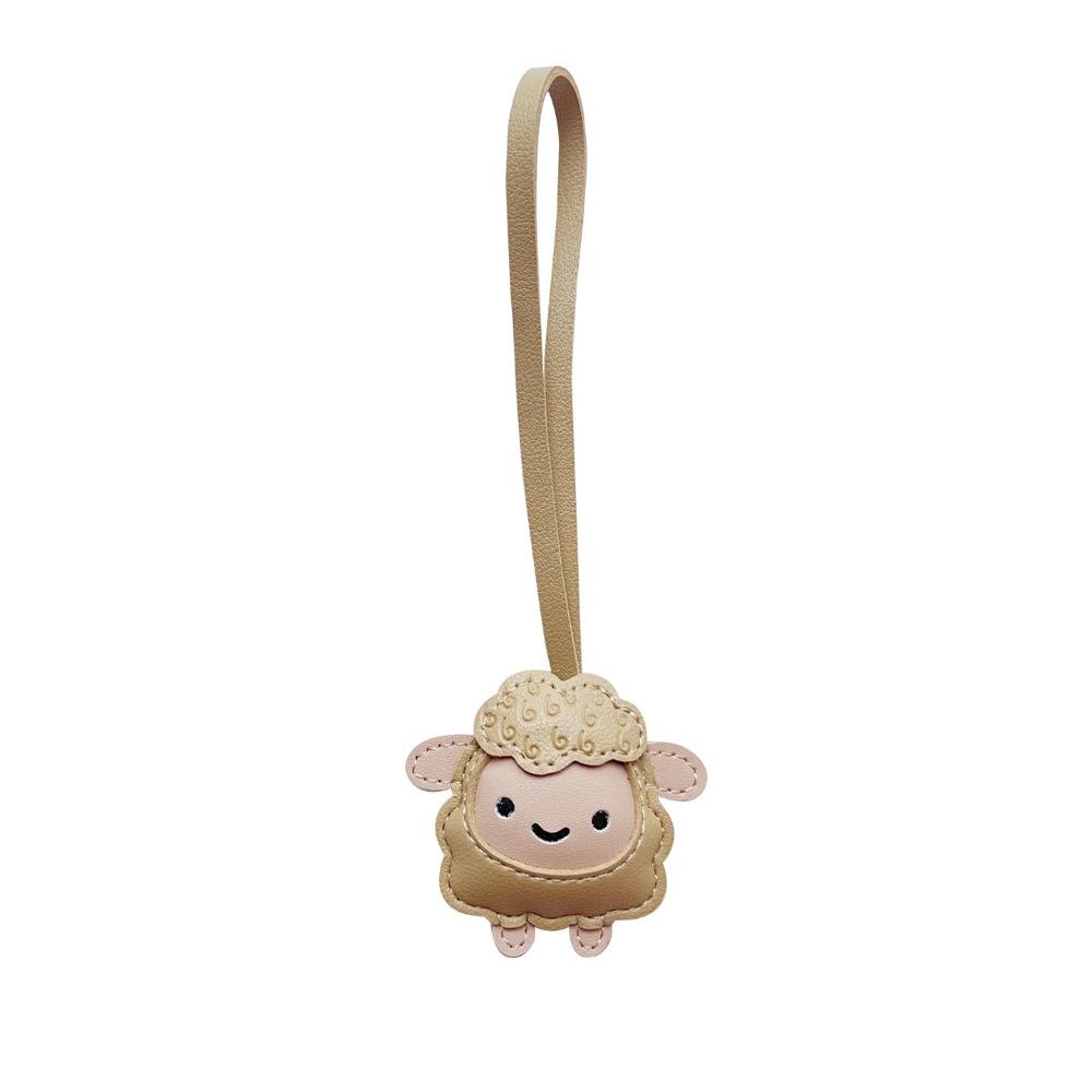 Goat PU Leather Sheep Bag Charm Cartoon Sheep Keychain Fashion Lamb Pendant Bag Decoration