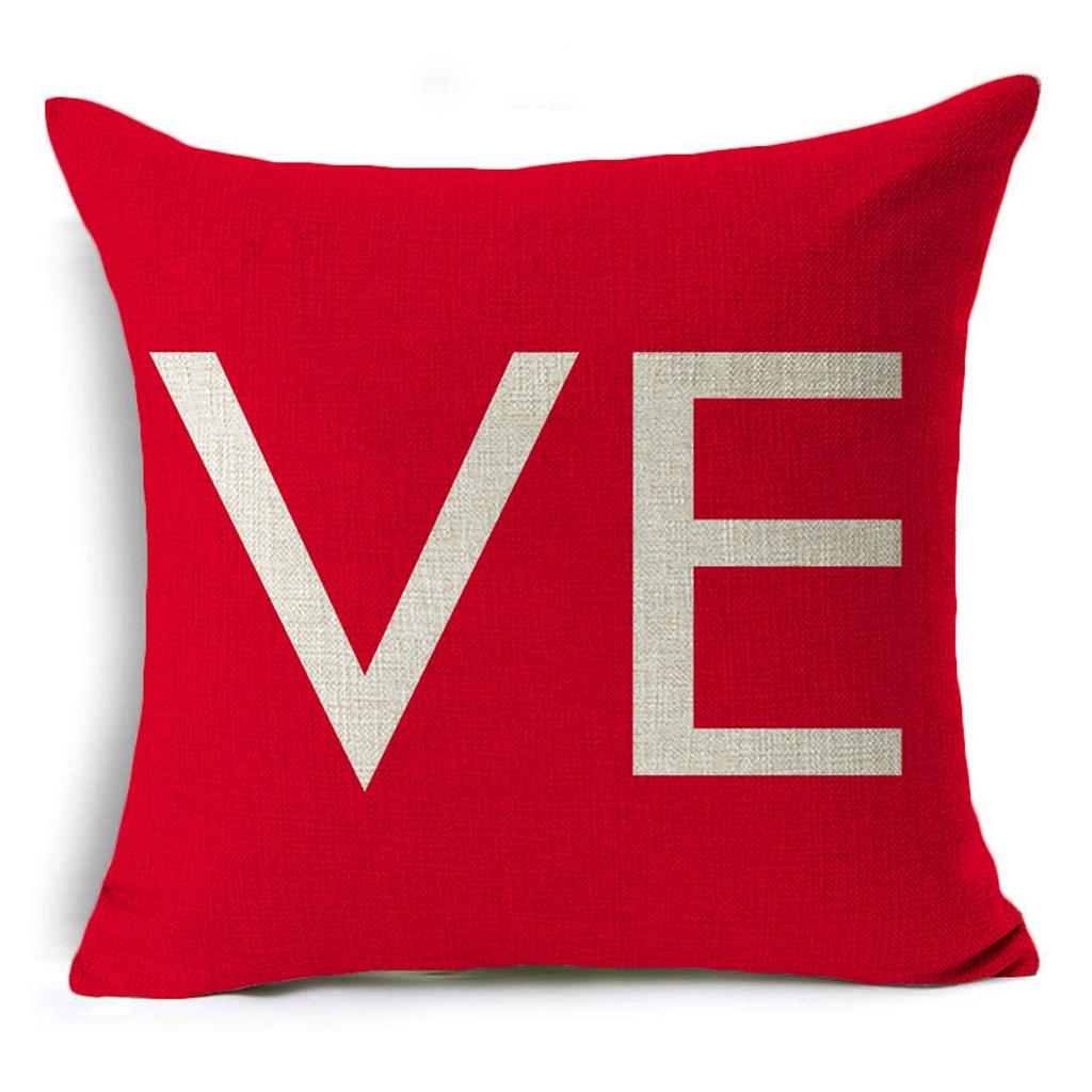 18x18 Pillowcases Valentine's Day LOVE Throw Pillow Linen Cushion Covers For Sofa Couch Home Decoration