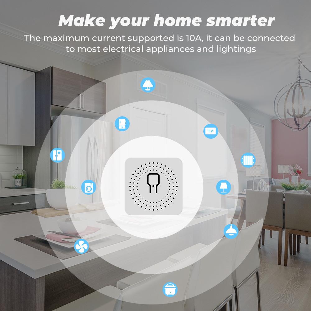 Smart Mini WiFi On/Off Switch with Timer & Countdown (AC 100-240V)